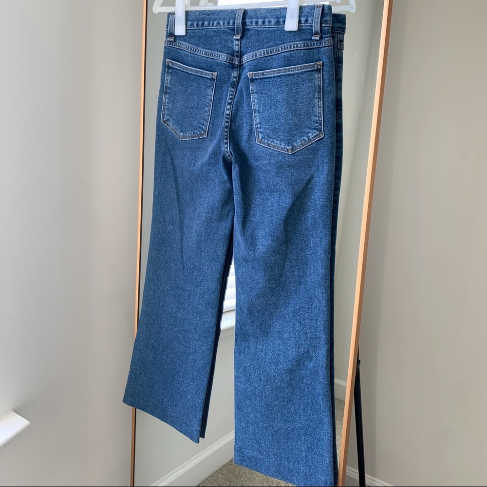 🍉RAG & BONE High Rise Straight Stretchy Jeans Crop Medium Wash Blue - Picture 13 of 16